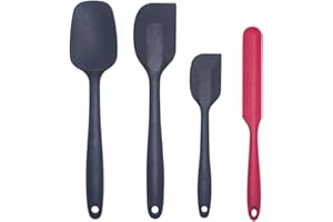 MR HSIUNG & MRS YIN 4 PCS Silicone Spatulas for Cooking | Heat-Resistant Ergonomic Spatulas for Baking | Mixing Spoons | Non-Stick Rubber Spatula | Silicone Kitchen Utensils Sets | Dishwasher Safe Bakeware Set