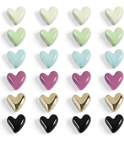 DUJEQM Koelkastmagneten, 40 Stuks Rode Hartjes Mini Magneetjes, Kleine Sterke Magneten voor Whiteboards,Magnetische Borden, Prikbord & Koelkast, Kleurrijke Decoratieve Magneten voor School & Kantoor