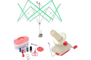 KATSU TOOLS Bobinadora de Bolas de Hilo Paraguas de Hilo Swift y Kit de Costura, Operada a Mano Hilo de Lana Fibra Cuerda Bobinado Tejer Aguja Herramienta de Costura 990220