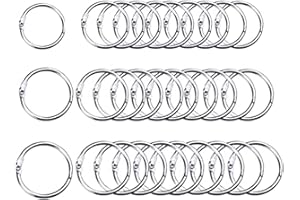 FIDGET PACK 60 Stück Buchringe, Ring Binder, Metall Ringe Ringbuch Ringe, Gelten Scrapbook, Album, Memo-Ablage, Handwerk, Schlüsselringe (Silber 20mm/25mm/30mm)