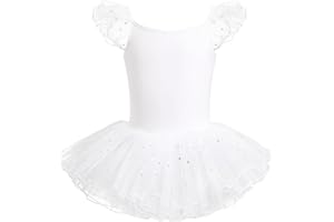 HIPPOSEUS Niña Tutu Vestidos de Ballet Maillot de Danza Gimnasia Leotardo Body Clásico para Niñas Body Traje de Baile,Y-04WDM