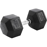 Hexagonal Dumbbells 5-25 kg Professional Set for Home Gym, Cast Iron with Rubber Coating with Ergonomic Non-Slip Handle, Vers