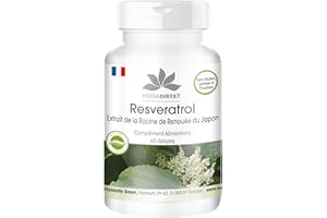 Resvératrol 500mg - extrait de la racine renouée du Japon - polygonum cuspidatum - Extrait - 60 capsules | Herba Direkt