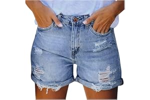 GENÉRICO Pantalones Cortos Mujer Jeans De Verano Cintura Alta Shorts Vaquero Bolsillo Vintage Ligero Ropa Adolescente Mujer Playa Original Gimnasio Pantalones Vaqueros Rotos