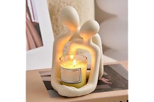 Resin Sculpture Valentines Day Gift，Abstract Couple Sculptures for Home Decor，Candle Holder Romantic Ornament Figurine decoration For Living Room, Bedroom, Office, Desk