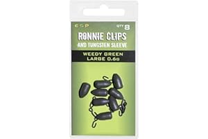 DRENNAN ESP Ronnie Clips And Tungsten Sleeve Weedy Green Qty 8