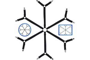 Quelcc Tendeur Attache Drap Housse, Pince Drap Housse Matelas, Sangle Drap Housse Tendeurs Elastique avec Pince Résistant à l'usure et Solide pour Planche à Repasser Ou Canapé Facile à Ajustable(Noir)