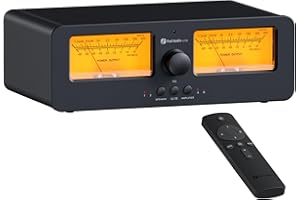 Fosi Audio LC30 VU Meter Amplifier Speaker Selector Switch Box Audio Visualizer 2 In 2 Out Vintage Switcher for High Power Stereo Class A, B, AB, D, Tube Amps Home Audio Component with Remote Control