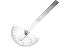 NORTOOLS Protractors 0-180 Degree Stainless Steel Angle Finder Precision Craftsman Ruler Essential Machinist Tool for Students Machinists Carpenters DIY Lovers Woodworker Hobbyists