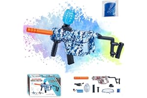 DLISHKA Gel Blaster - Jouet électrique avec 5000 boules en résine et lunettes de protection - Pour anniversaires, fêtes, Pâques, tournage en plein air, jeux d'équipe et adultes, découvrez la tension - Bleu