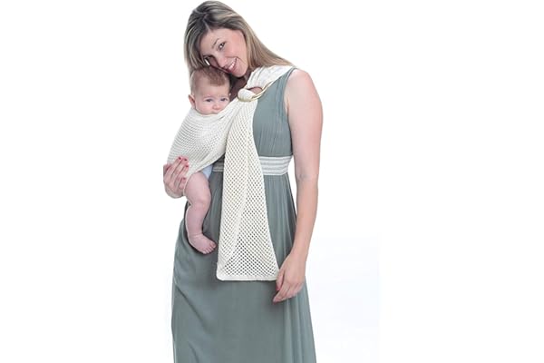 Amarsupiel | Bandoulière de portage à anneaux pour la maternité | Couleur champagn | Fabriquée en Espagne | Certifiée OEKOTEX