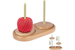 GATPHY Wollabwickler Holz Kugellager Doppelte Rotation Garnhalter Wolle Doppelt Abnehmbar für Wollknäuel Glatt Robust Stabilisiert Großmutter Haus Zum Stricken Häkeln