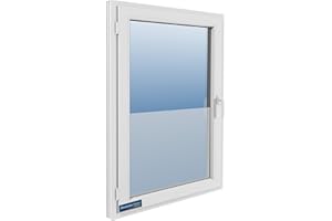 TEXMAXX Blickdichte Fensterfolie selbsthaftend - 90cm x 150cm / Milchglasfolie selbstklebend Fenster/Sichtschutzfolie Fenster/Fenster Folie Blickschutz/Fensterfolie Milchglas