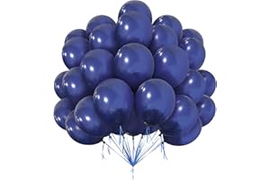 OUSUGA Ballons Bleu Marine, 50 Ballons Bleu Foncé 12 Pouces, Ballons Rétro en Latex Bleu, Ballons Fête pour Enfants, Ballons pour Baby Shower Bleu, Mariage Saint Valentin Décorations Fête D'anniversaire