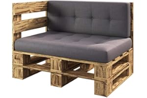 Sunnypillow Pallet Furniture, Euro Pallets, Indoor and Outdoor Lounge, Garden Furniture, Wood Garden Furniture Set, Lounge Furniture, Terrace, Balcony, Loft Style, Pallets, Solid Wood, 2-seater Sofa, Mottled, Natural