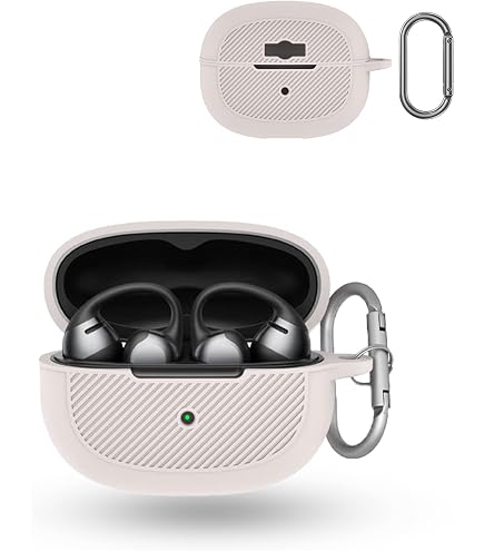 Coque De Protection En Silicone Pour écouteurs SHOKZ OpenDots One - Anti-rayures, Anti-chocs, Avec Porte-clés | Couleur Gris, Ajustement Parfait
