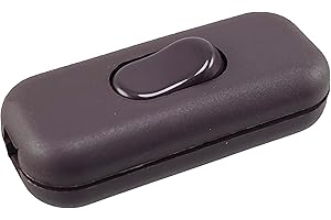 MWMS Interruttore intermedio marrone, 3 poli (2) alloggiamento e contatti con viti, 6 A, 250 V, interruttore a filo con bilanciere ON/OFF adatto per LED