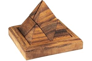 Logica Giochi art. Piramide 9 pz - Rompicapo in Legno ad Incastro - Difficoltà 3/6 Difficile - Serie Leonardo da Vinci
