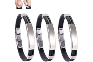 MUGELEEN 3PCS IONPRO TitaniumDetox LympUnclog Wristbands, Titanium Detox Magnetic Bracelets for Men, Silicone Sport Wristband, Titanium Slimming Therapy Bracelet