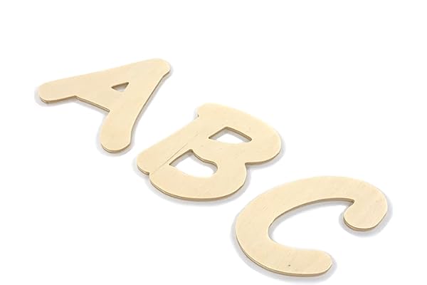 Lettres de 8 cm en bois naturel | pour la peinture et le bricolage | 6 polices différentes et beaucoup d’accessoires | 10 tailles différentes jusqu’à 35 cm | police 1 | points adhésifs inclus #FLoPHi