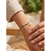 GİDEGO ACCESSORIES Altın Rengi Balık Fig&uuml;rl&uuml; Turkuaz Ayarlanabilir Kordon Bileklik