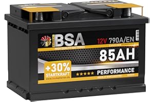 ‎BSA BATTERY HIGH QUALITY BATTERIES BSA Autobatterie 85Ah 12V 790A/EN +30% mehr Startkraft Starterbatterie Batterie ersetzt 70Ah 72Ah 74Ah 75Ah 77Ah 80Ah