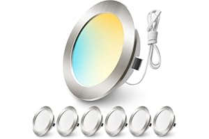 ALUSSO LIGHTING Faretto da incasso a LED, 12 V, 3000 K, 4000 K, 6000 K, 12 V-24 V, 4 W, 300 lm, 55 – 58 mm, per camper, armadi, roulotte, nickel