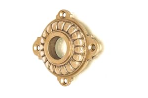 ANTIKAS Anticas – Maniglia Rosetta porta – ottone anticato, Rosetta rotonda ideale per porte antiche.