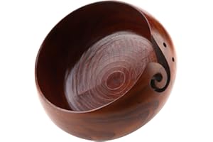 KENANLAN Große Gehäkelte Garnschale aus Holz, 22×20×8, Handgefertigte Garnschale aus Holz Zum Stricken, Häkeln, Heimdekoration, Mittlerer Durchmesser