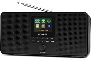 LEMEGA IR4S Stereo WIFI Internet Radio,Portable DAB/DAB+/FM Digital Radio,Spotify Connect,Bluetooth Speaker,Dual Alarms Clock,60 Presets,Headphone-Output,Batteries or Mains Powered -Black