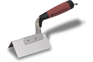 Llana de esquina exterior Marshalltown con mango DuraSoft, llana de esquina con acero inoxidable, perfecta para la construcción en seco y el aislamiento térmico, tamaño de la llana: 108x51 mm