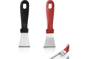 ZELHYEUU Raschietto per Pulizia Cucina, Raschietto Multiuso in Plastica, Raschietto per Forno, per la Pulizia di Forni Frigorifero Piani Cottura a Induzione, Strumenti per Piani di Cottura（Rosso/Nero）