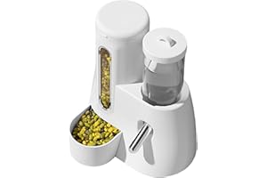 SAMULIY Hamster Wasserspender | Automatischer Futterspender Käfig Wasserflasche - 2 in 1 Frettchen Käfig Zubehör, Futterbehälter Auslaufsicher für Kleintiere