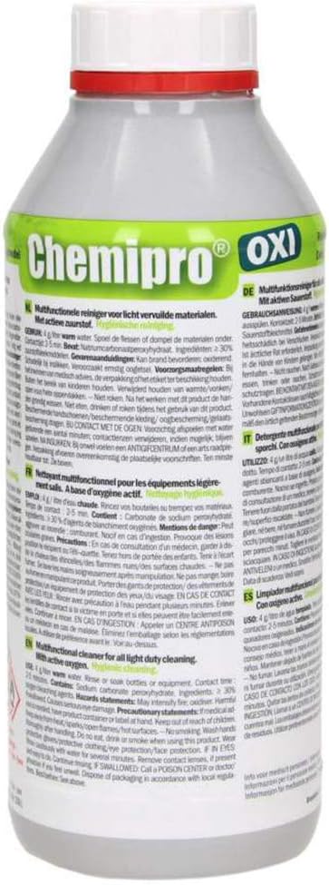 Chemipro OXI 1 kg – Limpiador multifunción gracias al oxígeno activo: limpieza de todos los materiales y botellas ligeramente sucios, hacer vino, cerveza