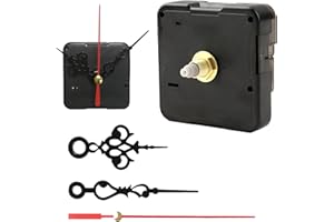 DEWFIGS ㅤ Mecanismo Reloj de Pared, Mecanismo de Reloj de Cuarzo Silencioso para Bricolaje Universal, 12 MM Maquinaria Reloj Pared Precisión Alta para Reparación y Creación de Relojes con 1 Juegos de Puntero