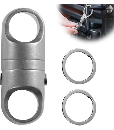 DONGKER Quick Release Sleutelhanger - Titanium Swivel Dual Afneembare Clip Voor Autosleutels, Zaklampen, Gereedschap - Grijs