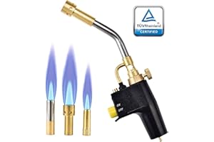 SEAAN MAPP Propane Torch Multi Purpose Trigger Start Propane Torch with 3 Nozzles/Tips, Gas Cylinders not Included