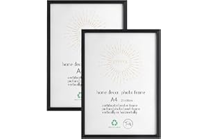 LYYYYX Cornice portafoto in legno, 21 x 30 cm, con vetro acrilico infrangibile, per appendere/posizionare verticalmente o orizzontalmente, in legno, per foto, poster, puzzle, 2 pezzi