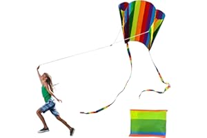 GWAWG 1 szt. latawiec dla dzieci, tęczowy kieszonkowy z długim ogonem, łatwy w ulotce z linią sznurka, gra plażowa dla początkujących, dzieci i dorosłych, prezent dla chłopców i dziewcząt