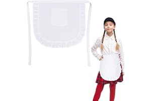 Lusofie Grembiule Bianco Bambina Cosplay Cucina Bomboniera Adatto Anche per Grembiule Personalizzato Grembiuli Bianco Classico Halloween Party Costume Cosplay Accessori per Cameriera