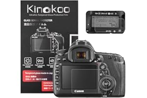 kinokoo Gehärtetes Glas für Canon EOS 5D Mark IV Kristallklarer Film Canon EOS 5D4 Displayschutzfolie mit oberer Displayschutzfolie (2er Pack)