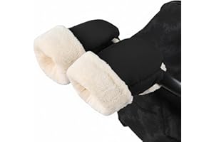 RoxNvm Guanti Passeggino Scaldamani, Universali Guanti per Passeggino Inverno, Antivento Caldo Manopole Passeggino, Guanti da Passeggino con Interno in Pile, Scaldamani Passeggino per Carrozzina