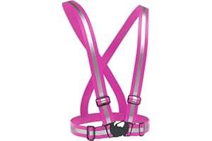 ‎EAZY CASE EAZY CASE Gurt Reflektorweste, durchgehende, elastische Reflektorsteifen, flexibel einstellbar, Warnweste mit Reflektoren, reflektierende Weste, ideal zur Erhöhung der Sichtbarkeit, Pink