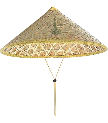 Ancien Chapeau Tressé En Paille D'Asie (Indochine/Chine) - XXe Siècle