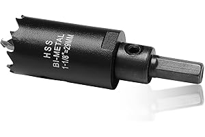 ITOOLFIRM 29mm Hole Saw for Metal and Wood, 1-1/8 inch HSS Bi-Metal Circular Drill Cutter with Pilot Bit for Plate Steel, Sheet Iron, Ceiling Board, Acrylic Panel, 7/16” Hex Shank
