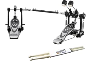GENERISCH Pearl P-532 Double Bass Drum Pedal Doppel Fußmaschine mit keepdrum Drumsticks