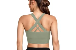 Zhiaek Reggiseno Sportivo Donna Imbottito Push up Bustier Senza Schienale Cinghie Incrociate Bralette Yoga Top per Fitness Jogging Gym Pilates S-L