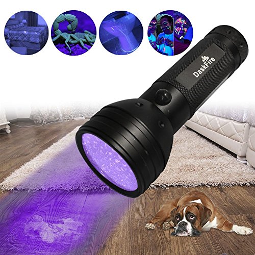 DaskFire 51 UV Torcia Torcia LED Torce standard per animali domestici Rilevatore di urina per cane Urina, macchie di animali domestici, cimice sul tappeto (3 batterie AA non incluso)