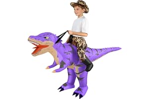 Alaoo Uppblåsbar dinosauriedräkt för barn, Tyrannosaurus Rex kostym för män och kvinnor, roligt Dino-rytarkläde, Rolig uppblå