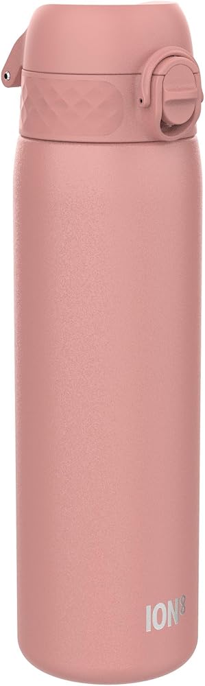 Ion8 - Paslanmaz Çelik İnce Suluk - Gül Pembe - 600 ml - Sızdırmaz